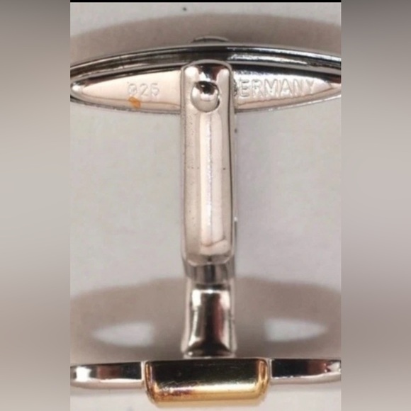 14C - Two-tone Christian Dior cufflinks, silver and gold - Picture 5 of 5